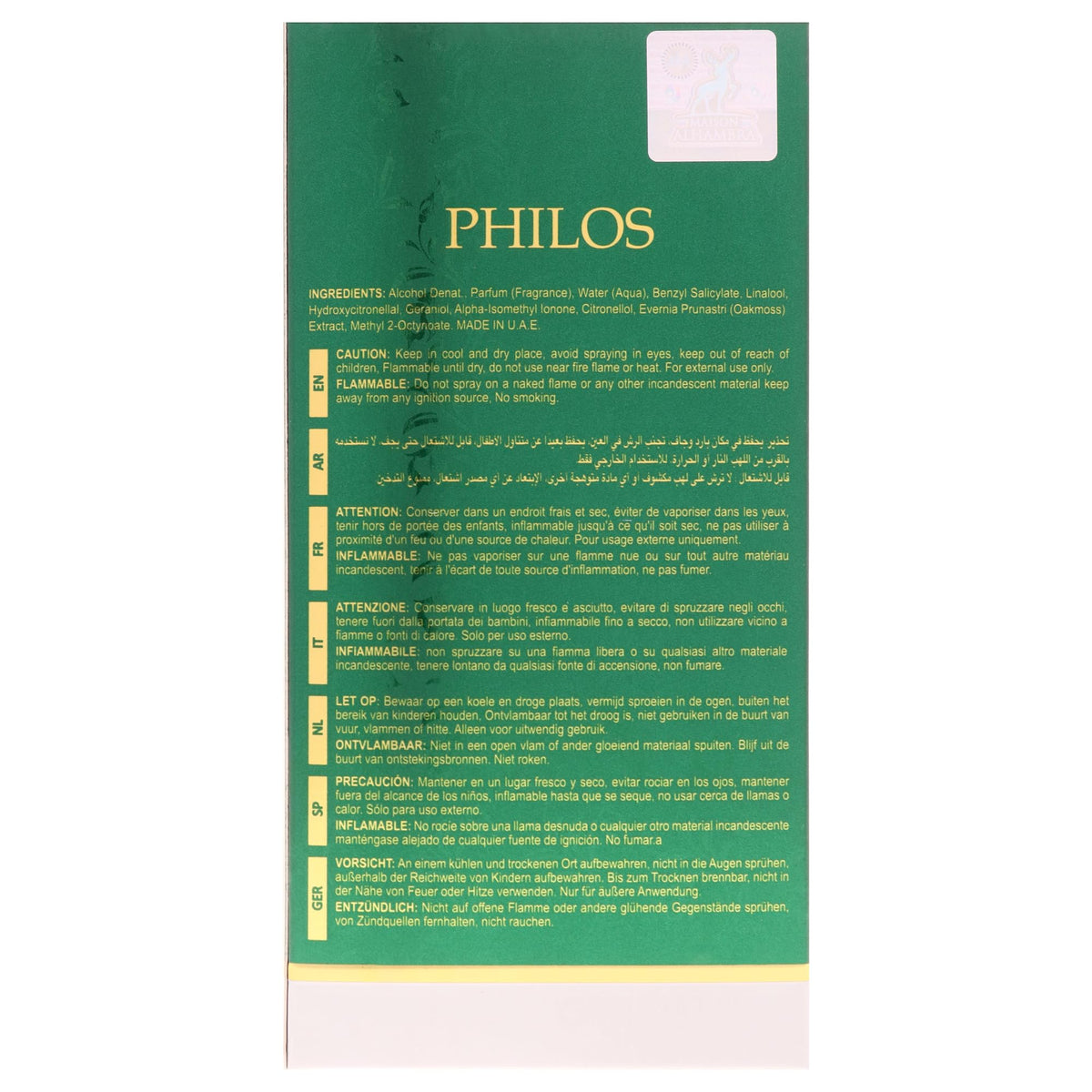 Philos Messenger by Maison Alhambra Men's Woody Eau de Parfum Spray, 3.4 oz