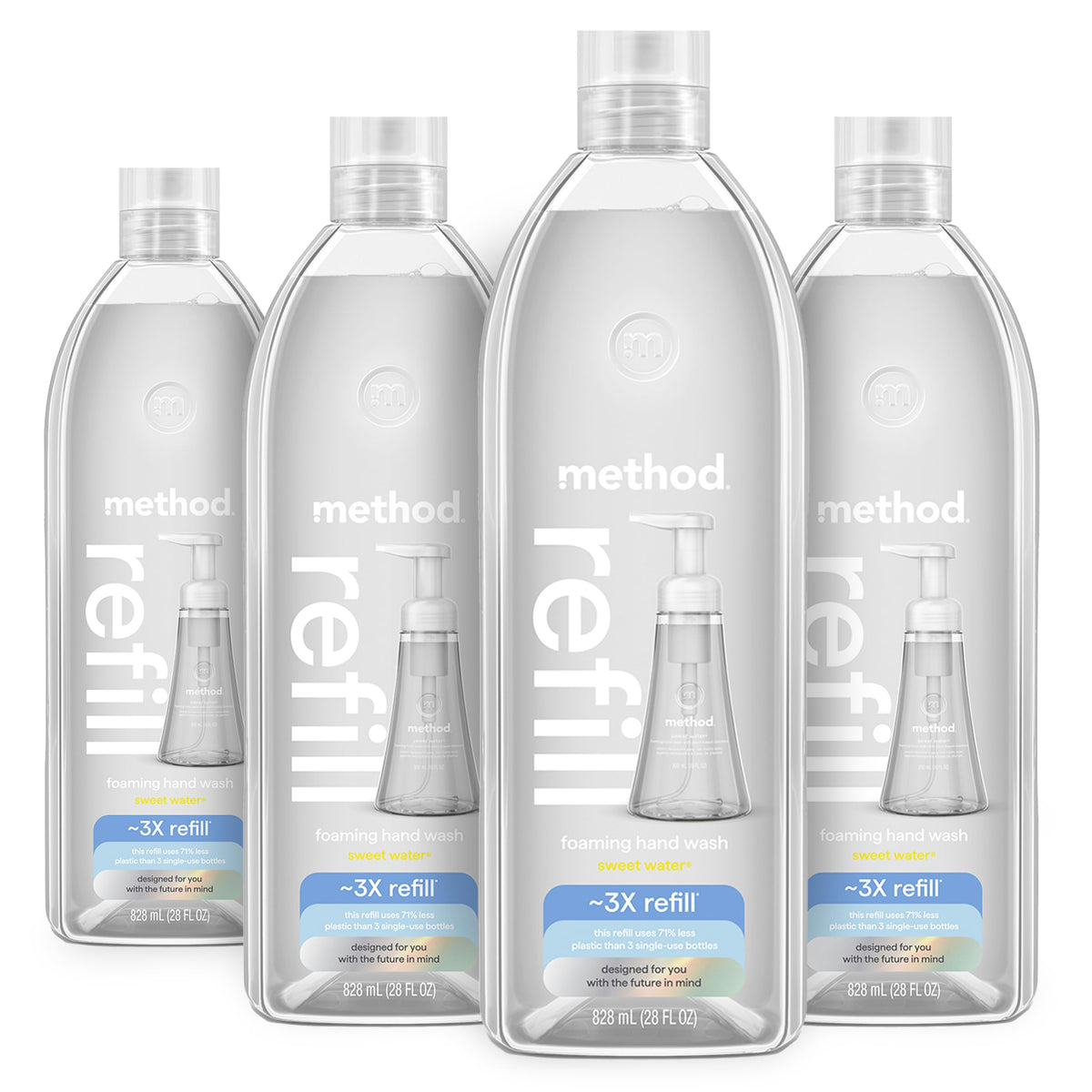method Foaming Hand Wash Refill Sweet Water, 28 fl oz, 4 Pack