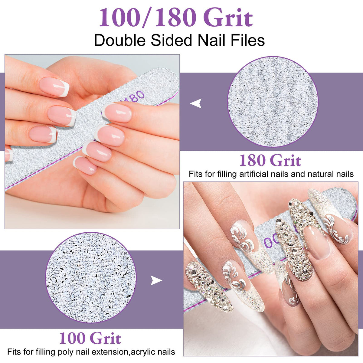 200-Piece Double-Sided Reusable Emery Nail Files for Manicure and Nail Care