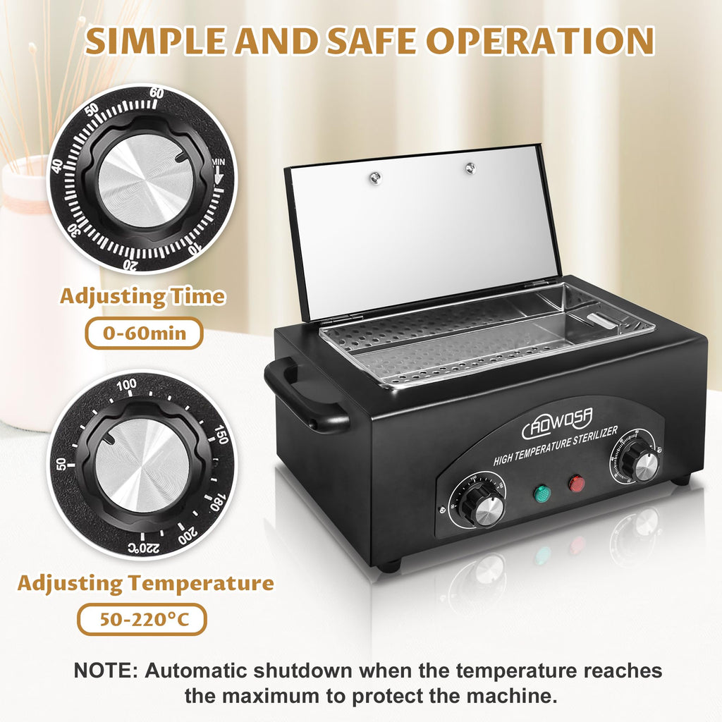 AOWOSA 2L High Temperature Dry Heat Metal Tool Cleaning Box