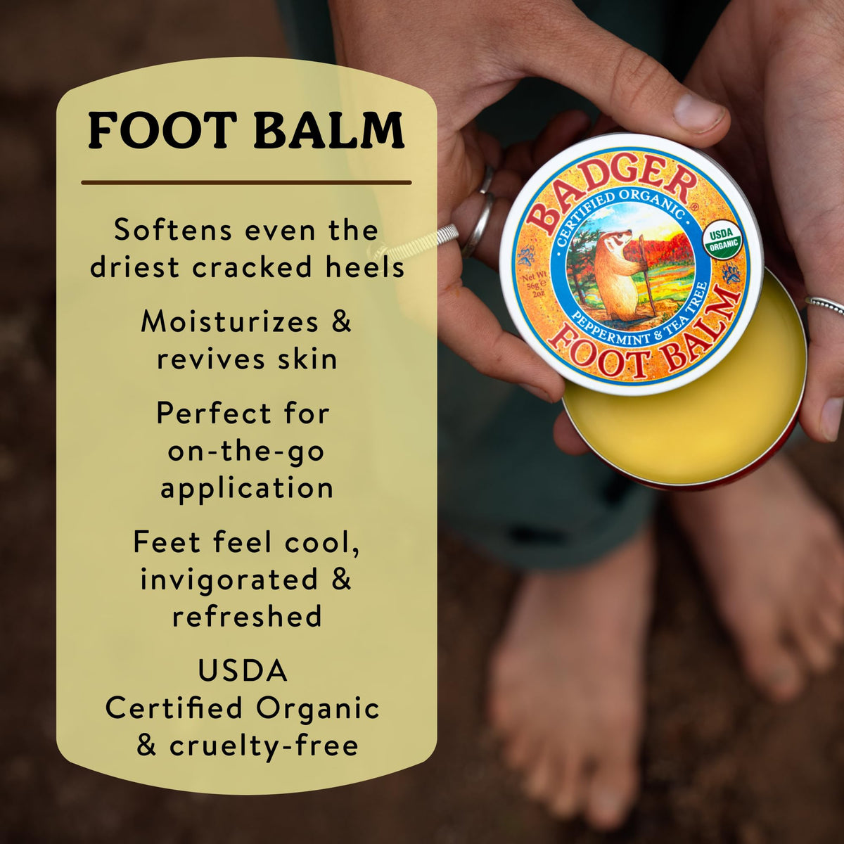 Badger Organic Peppermint & Tea Tree Foot Balm