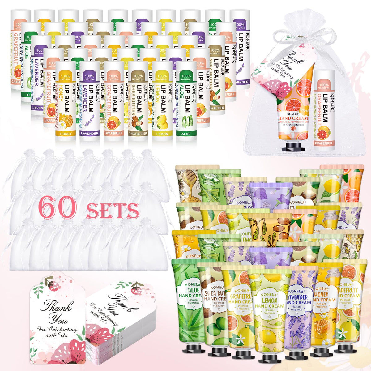 KONEUK Hand Cream and Lip Balm Gift Set