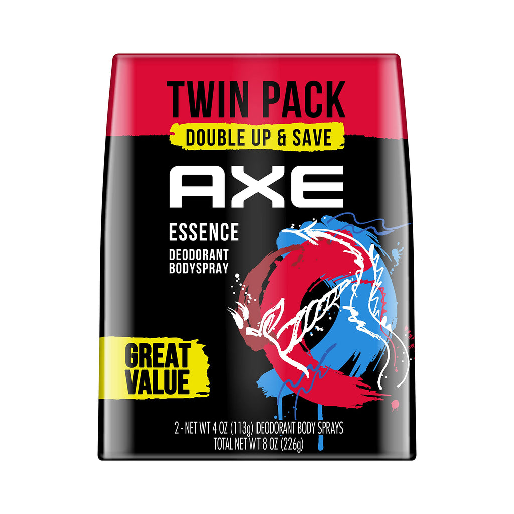 AXE Essence Black Pepper & Cedarwood Body Spray Deodorant, Aluminum-Free, 4 oz Twin Pack