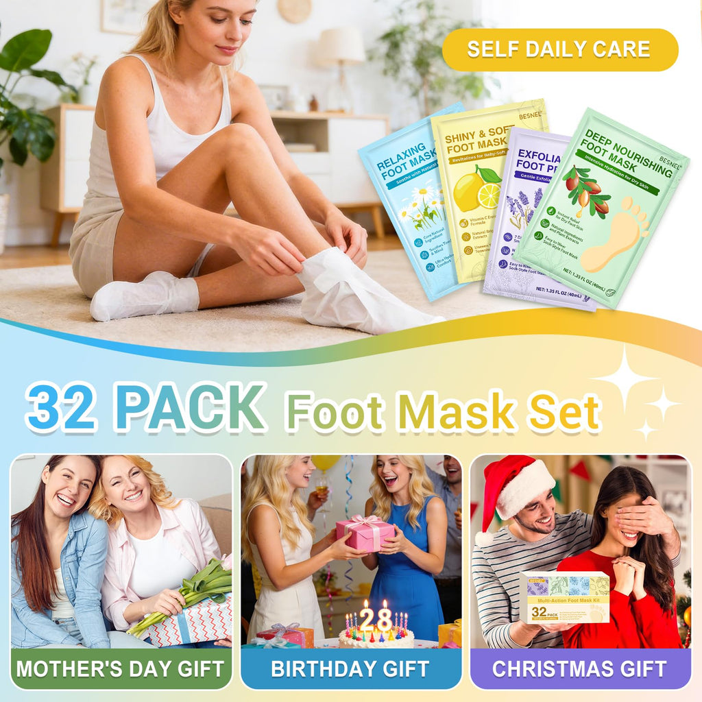 Moisturizing and Exfoliating Foot Care Masks for Dry, Rough Feet