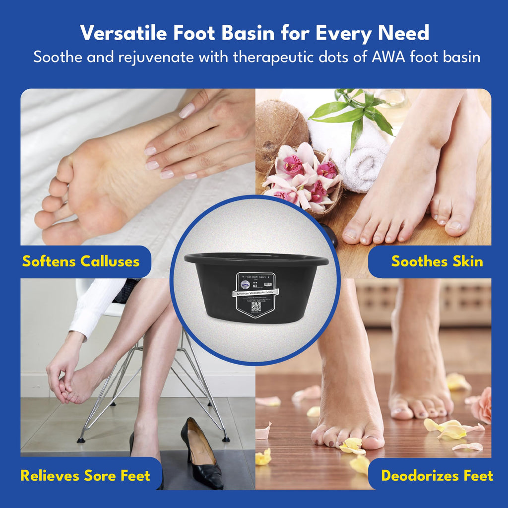 American Wellness Authority AWA Sturdy Plastic Foot Soaking Basin
