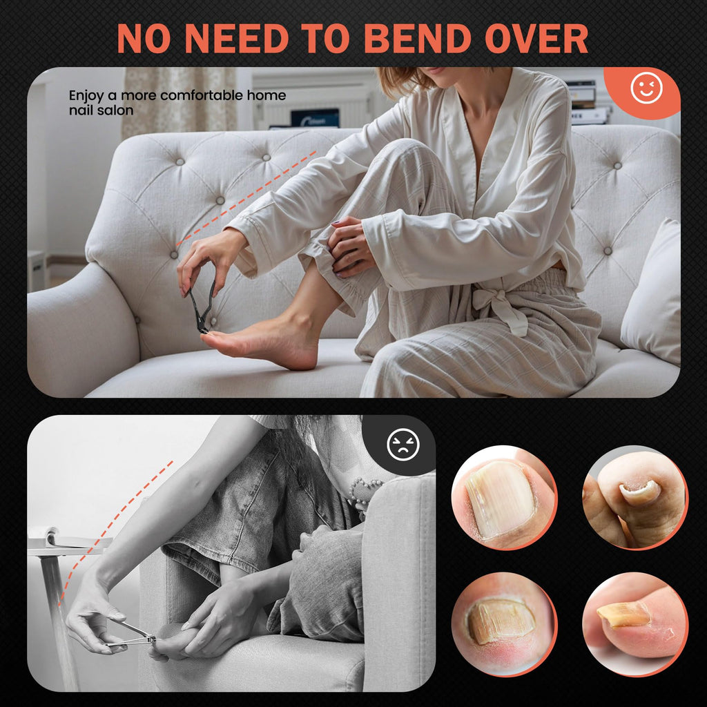 BEZOX Long-Handled Toenail Clippers for Thick Nails