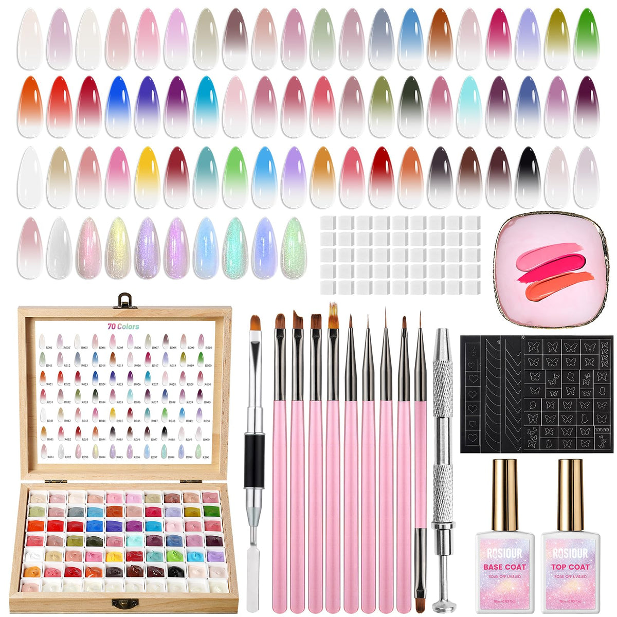 Patting Ombre Gel Polish Palette Kit with 70 Colors and Nail Art Tools