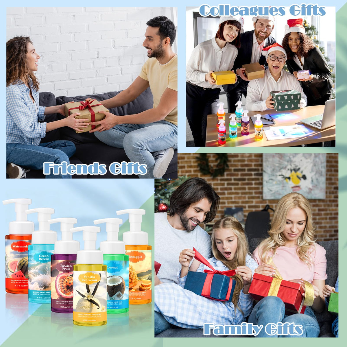 6 Pack Foaming Liquid Hand Soap with Pump, Moisturizing Scented Hand Wash