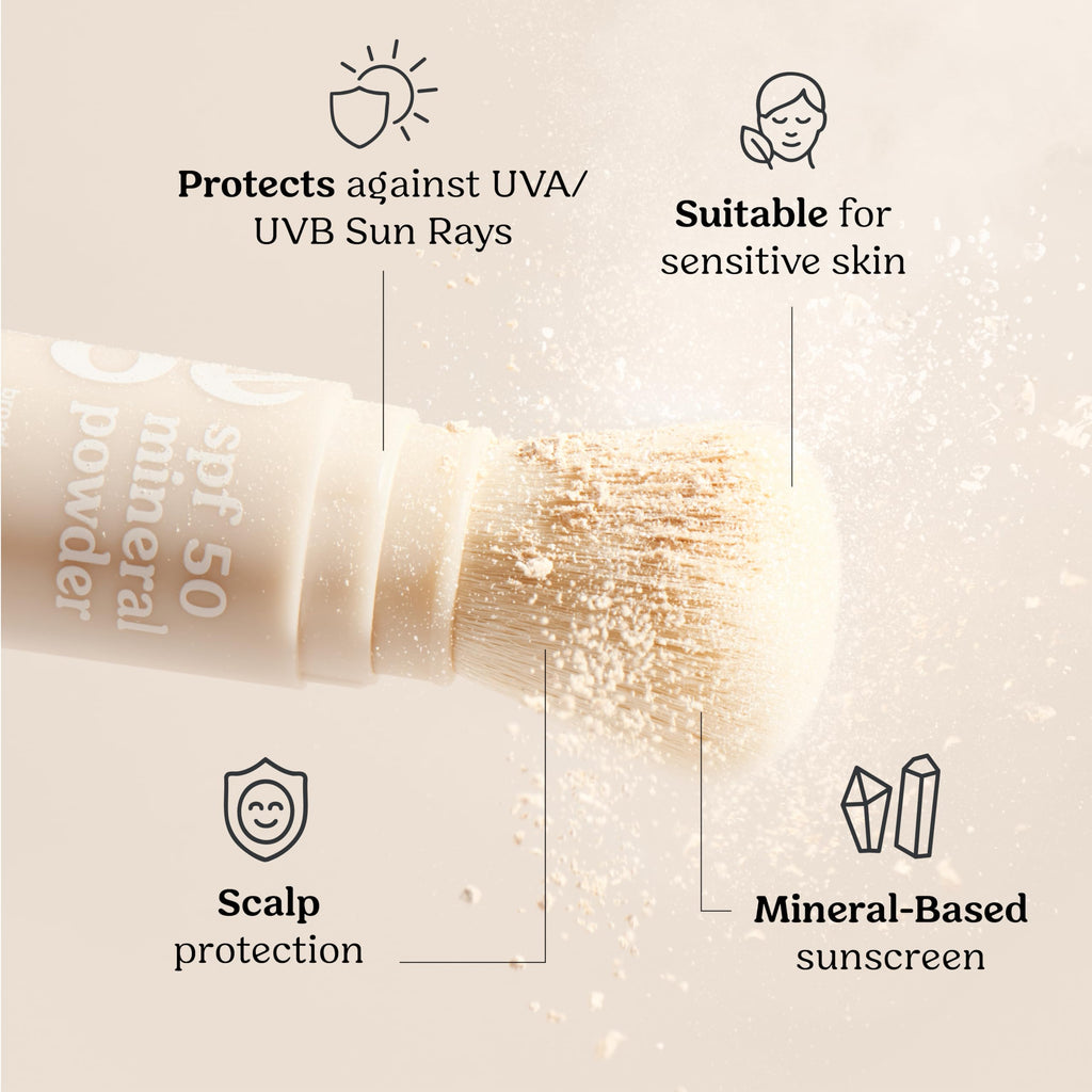 Roe Wellness SPF 50 Mineral Powder Sunscreen, Brush-On Face, Body & Scalp