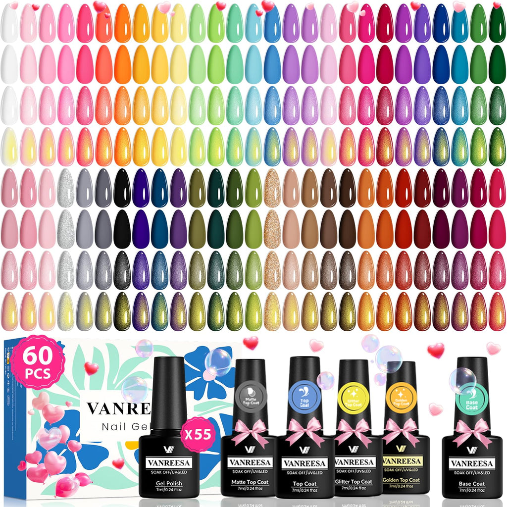VANREESA Gel Nail Polish Set for Manicure and Nail Art