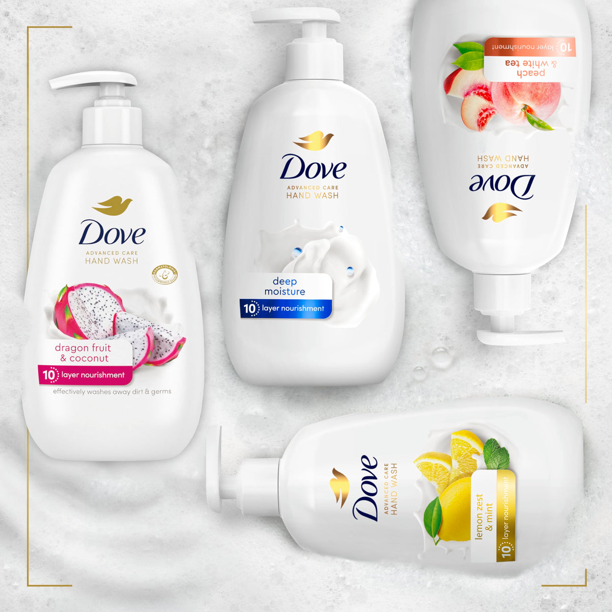Dove Advanced Care Hand Wash 4 Count, Dragonfruit & Coconut
