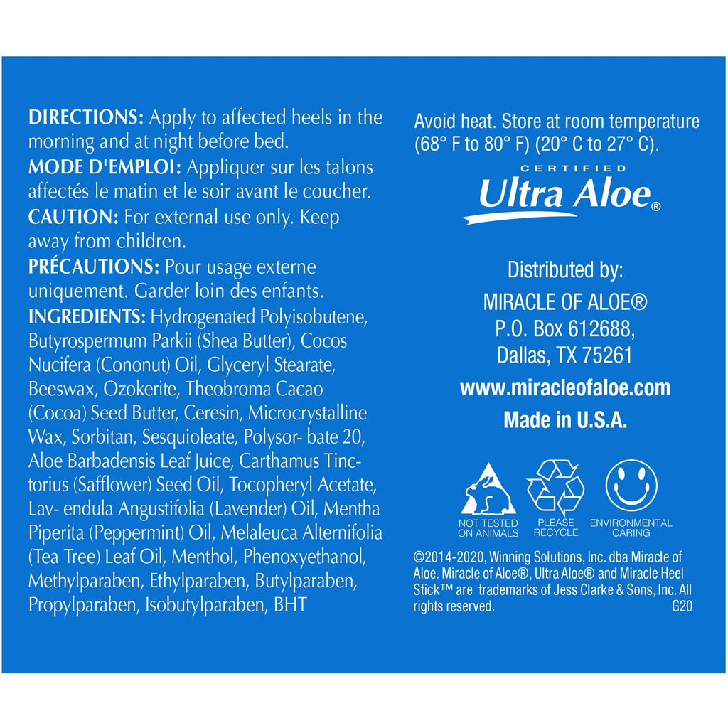 Miracle of Aloe Heel Stick for Dry, Cracked Heels