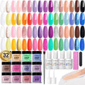 AZUREBEAUTY 42-Piece Dip Powder Nail Kit, 32 Colors with Base, Top Coat & Activator