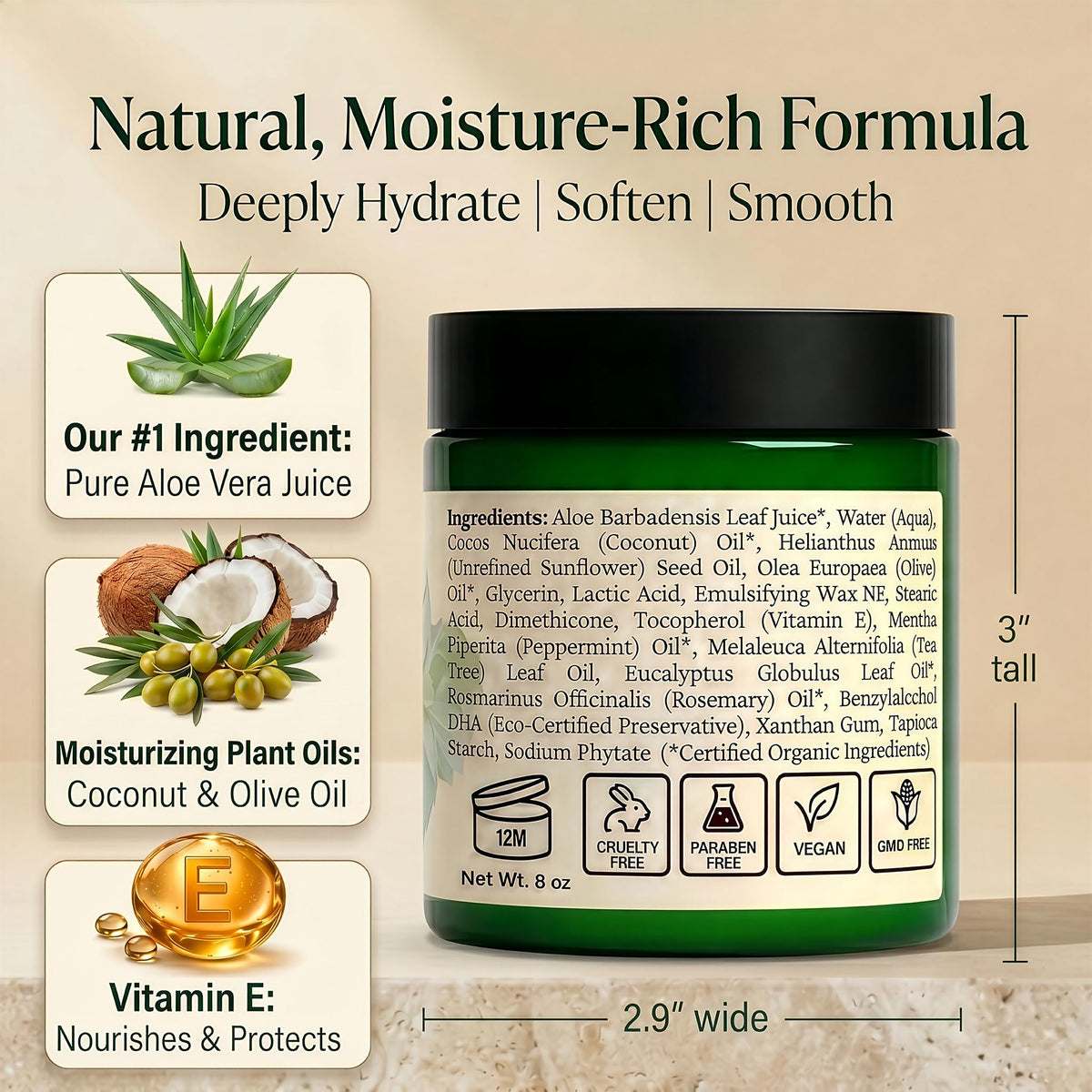 Natural Escapes Peppermint Foot Cream with 5% Lactic Acid