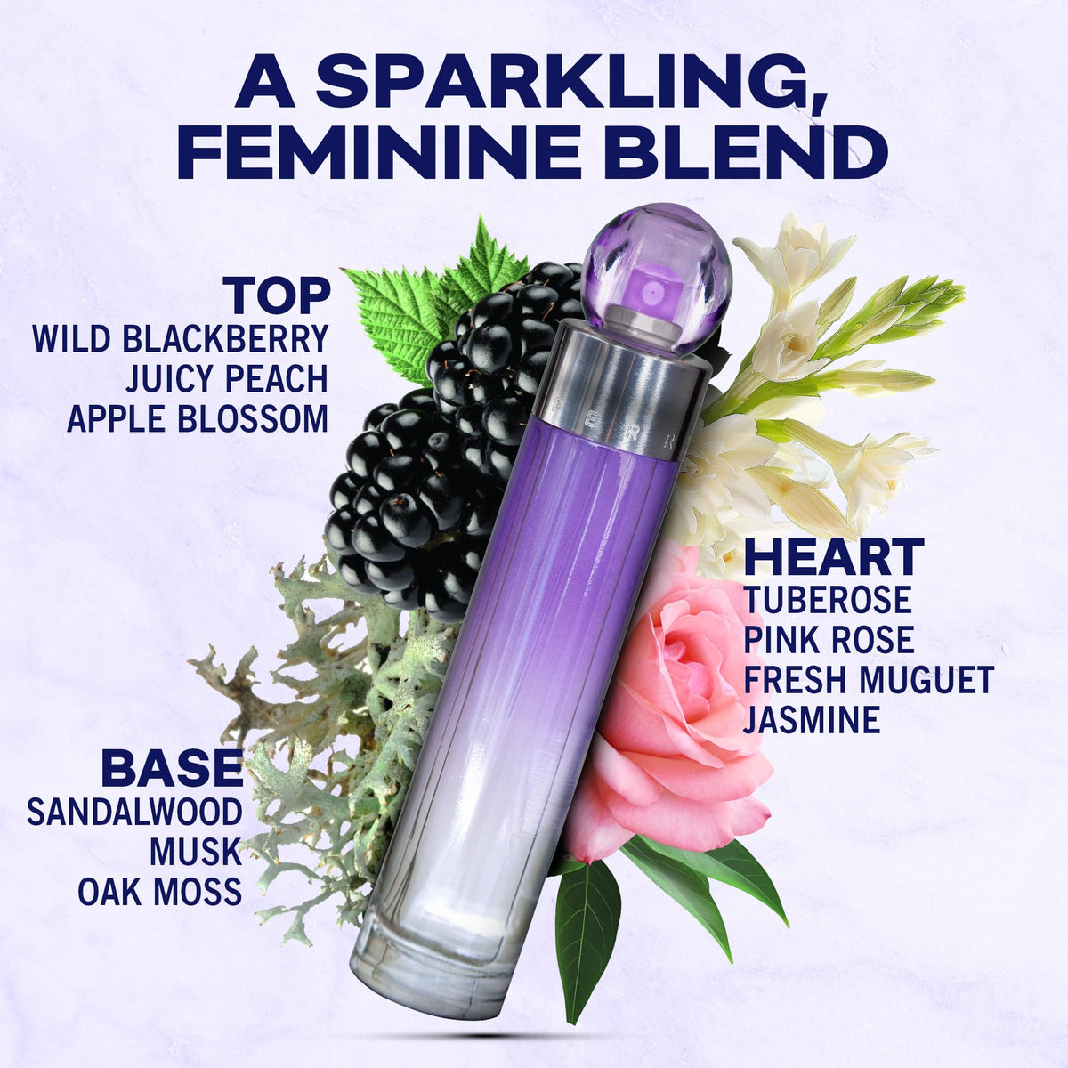 Perry Ellis 360° Purple Eau de Parfum for Women, Floral Fruity Fragrance