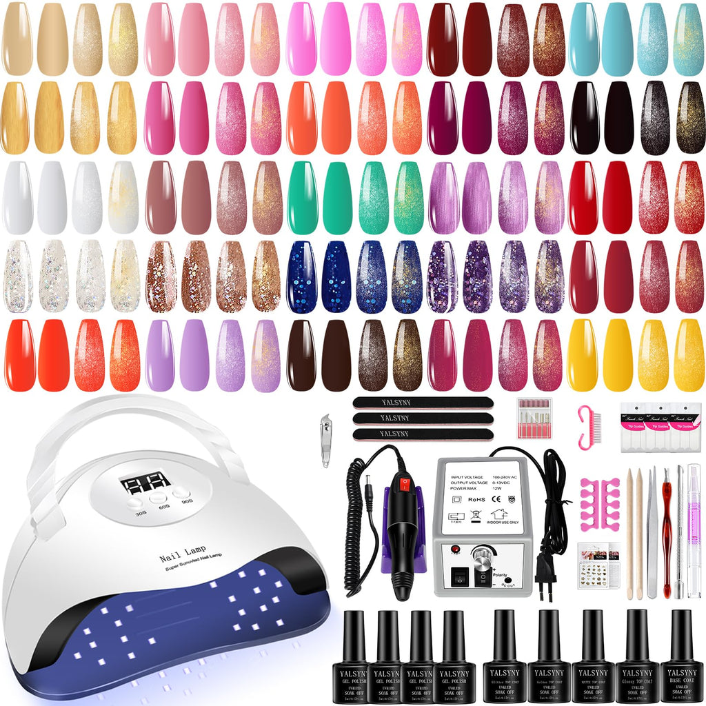 Gel Nail Polish Kit with UV/LED Lamp and Nail Drill