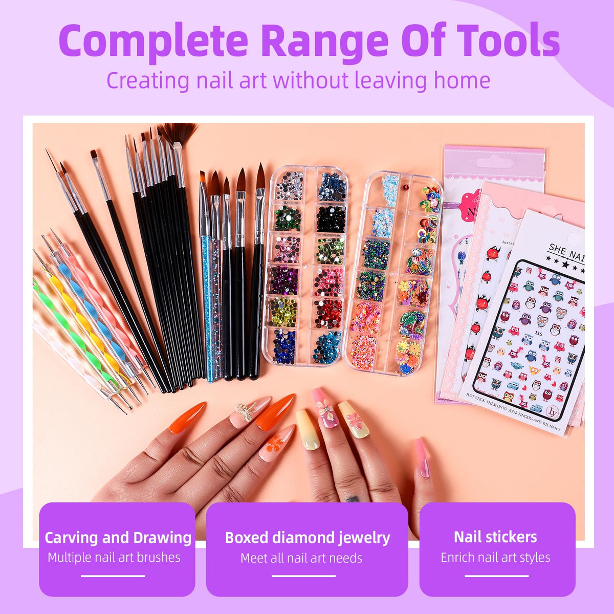 Major Dijit Acrylic Nail Kit with Drill, UV LED Lamp and Nail Art Tools