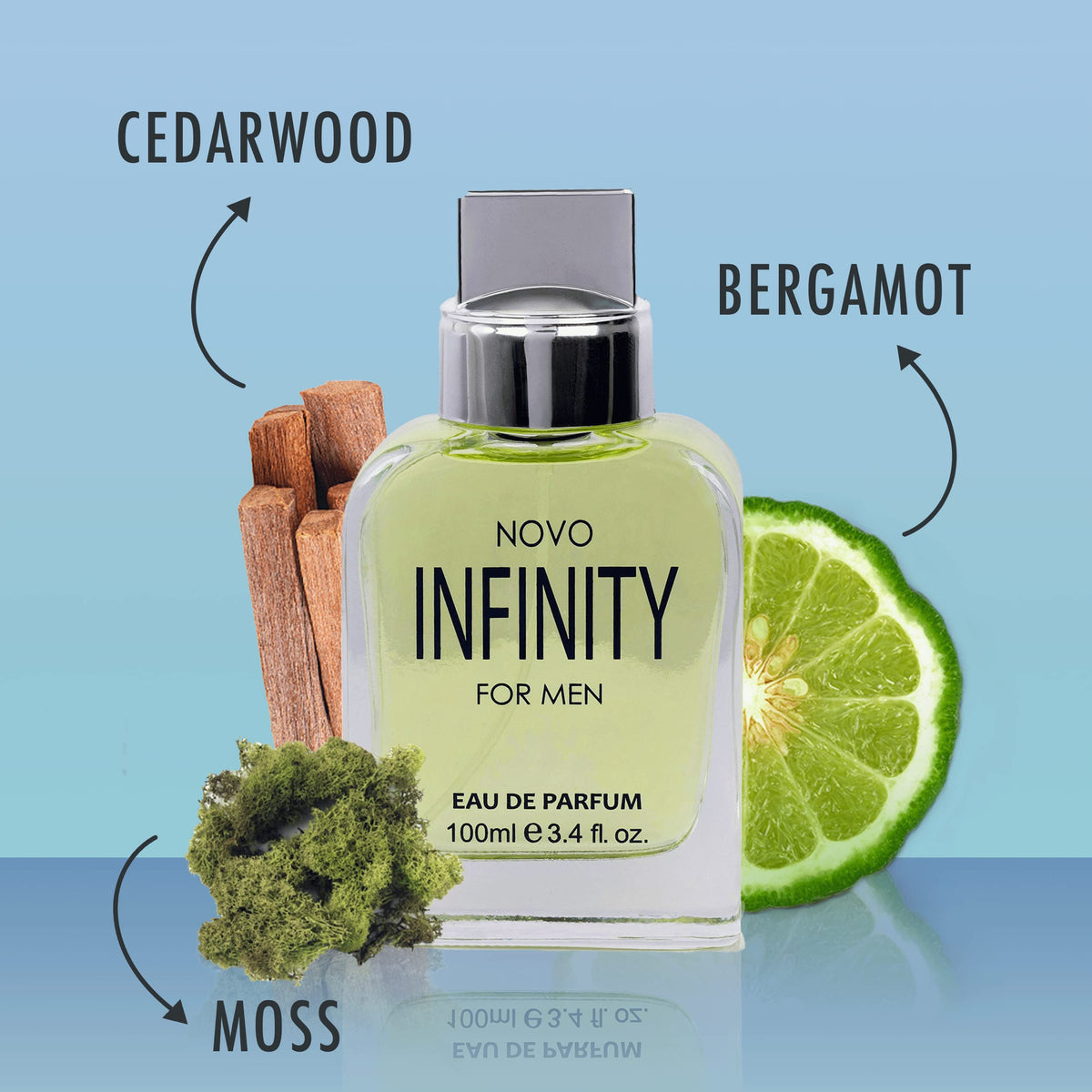 NovoGlow Infinity Eau de Parfum Spray for Men, Citrusy Floral Fragrance