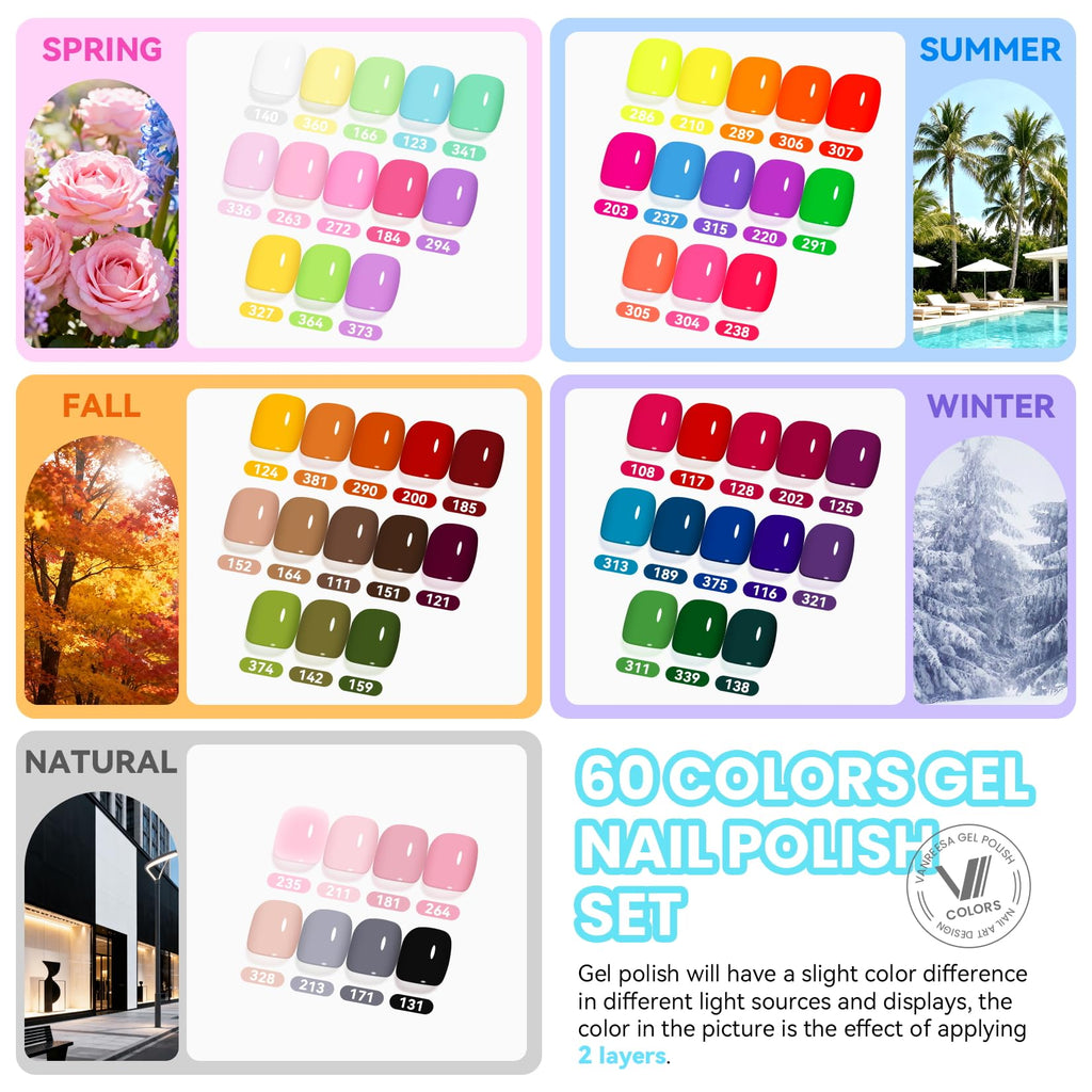 VANREESA Gel Nail Polish Kit with UV LED Lamp, Nail Drill & Almond Tips