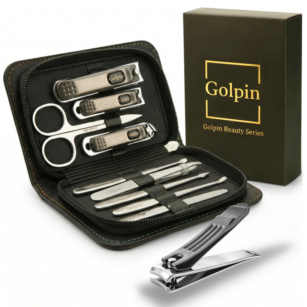 9-Piece Stainless Steel Manicure & Pedicure Set with Case