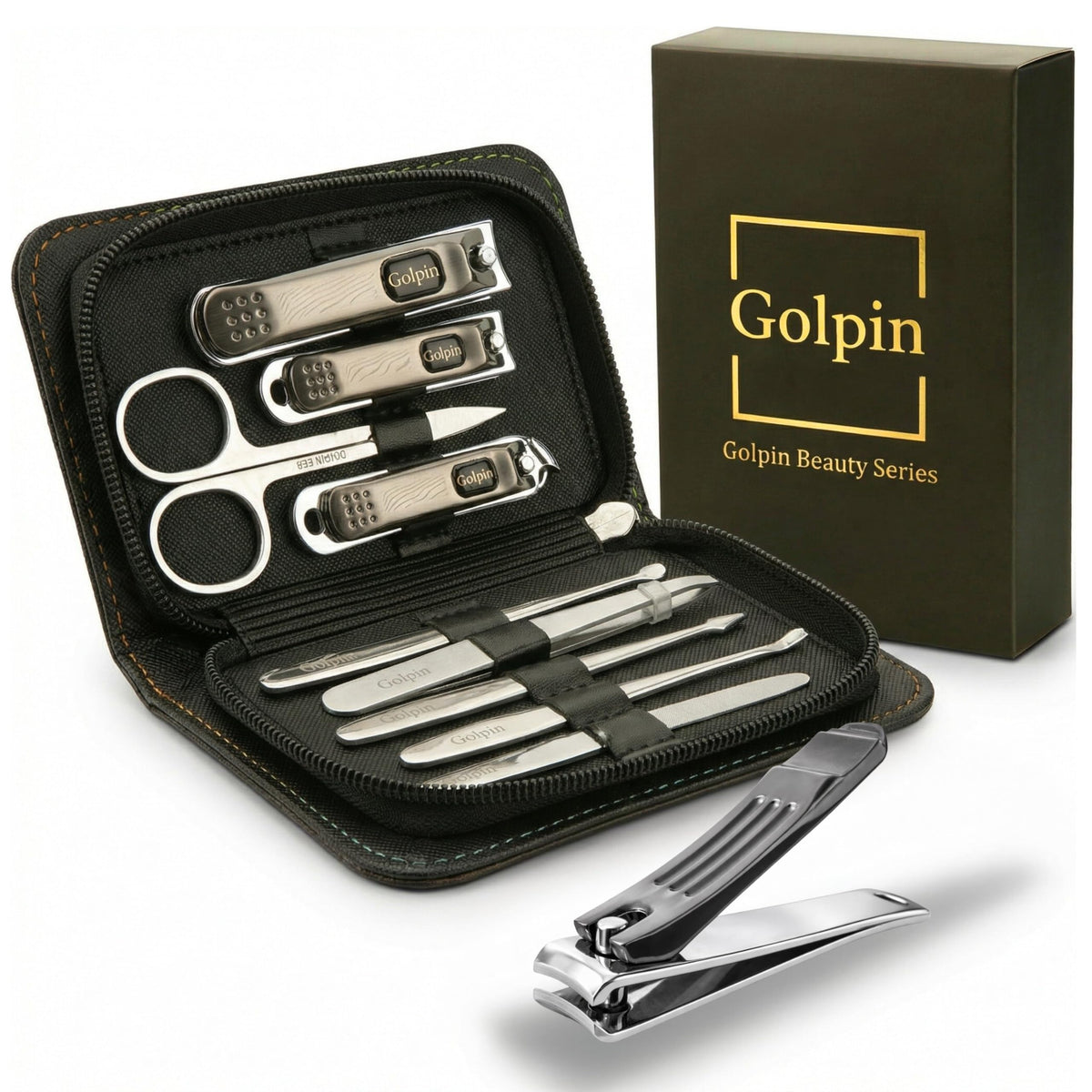9-Piece Stainless Steel Manicure & Pedicure Set with Case