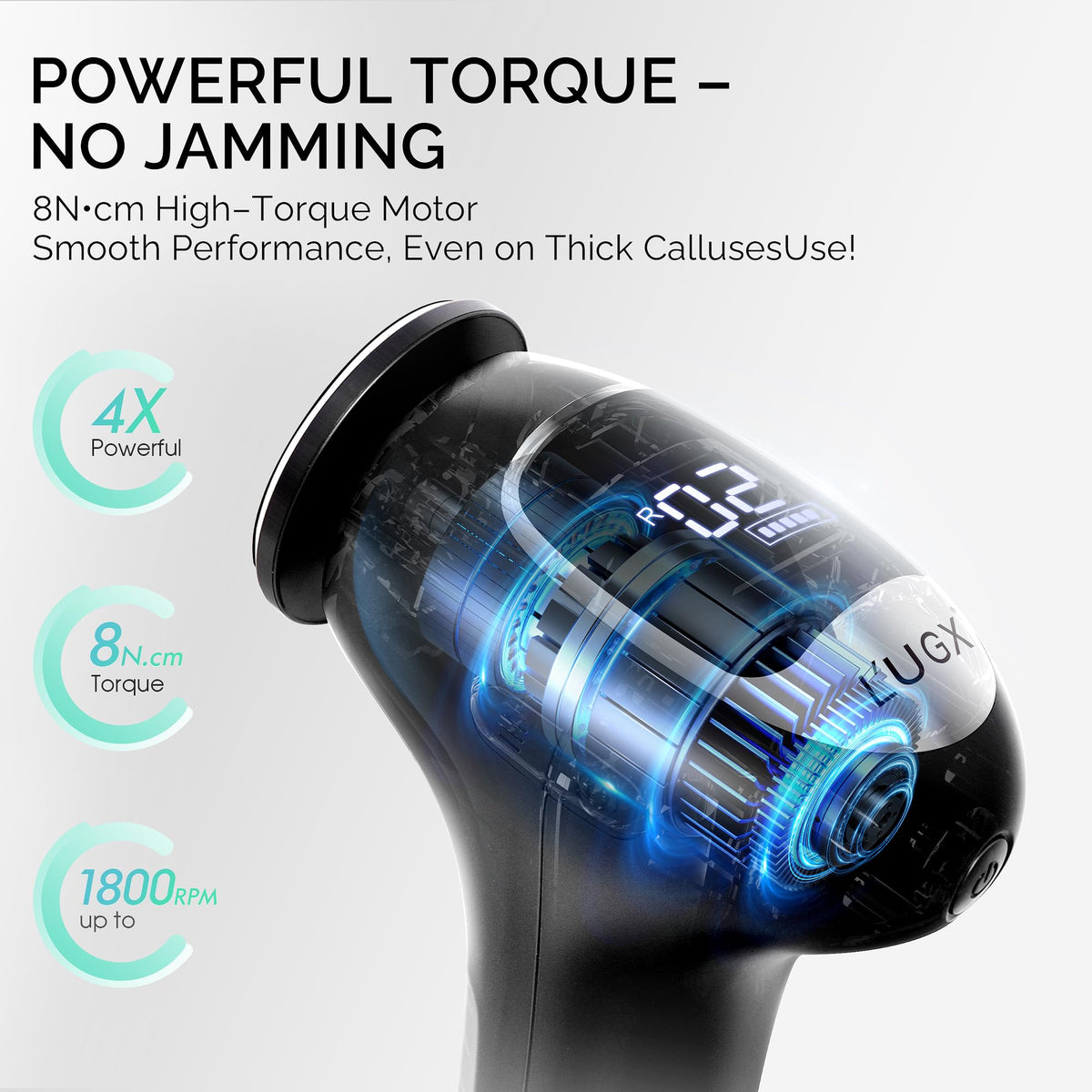 L'UGX Electric Callus Remover for Feet with 3 Speeds and LCD Display