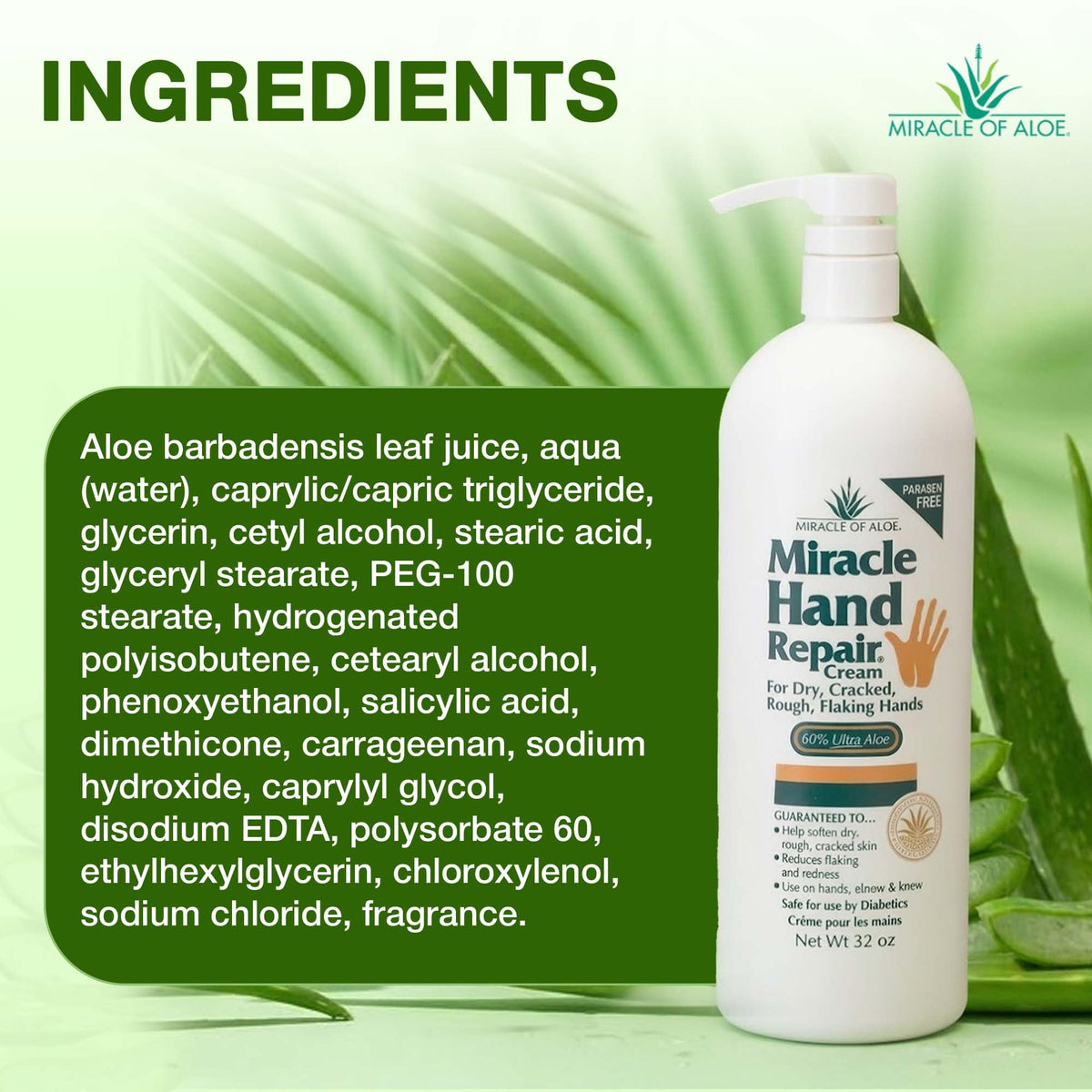 Miracle Hand Repair Cream with 60% Aloe Vera