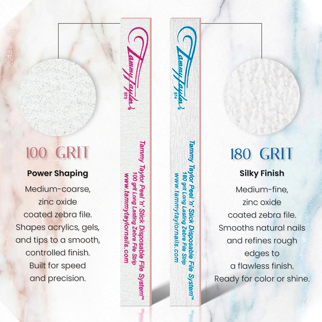 Tammy Taylor 100/180 Grit Nail Files for Manicure and Pedicure Care