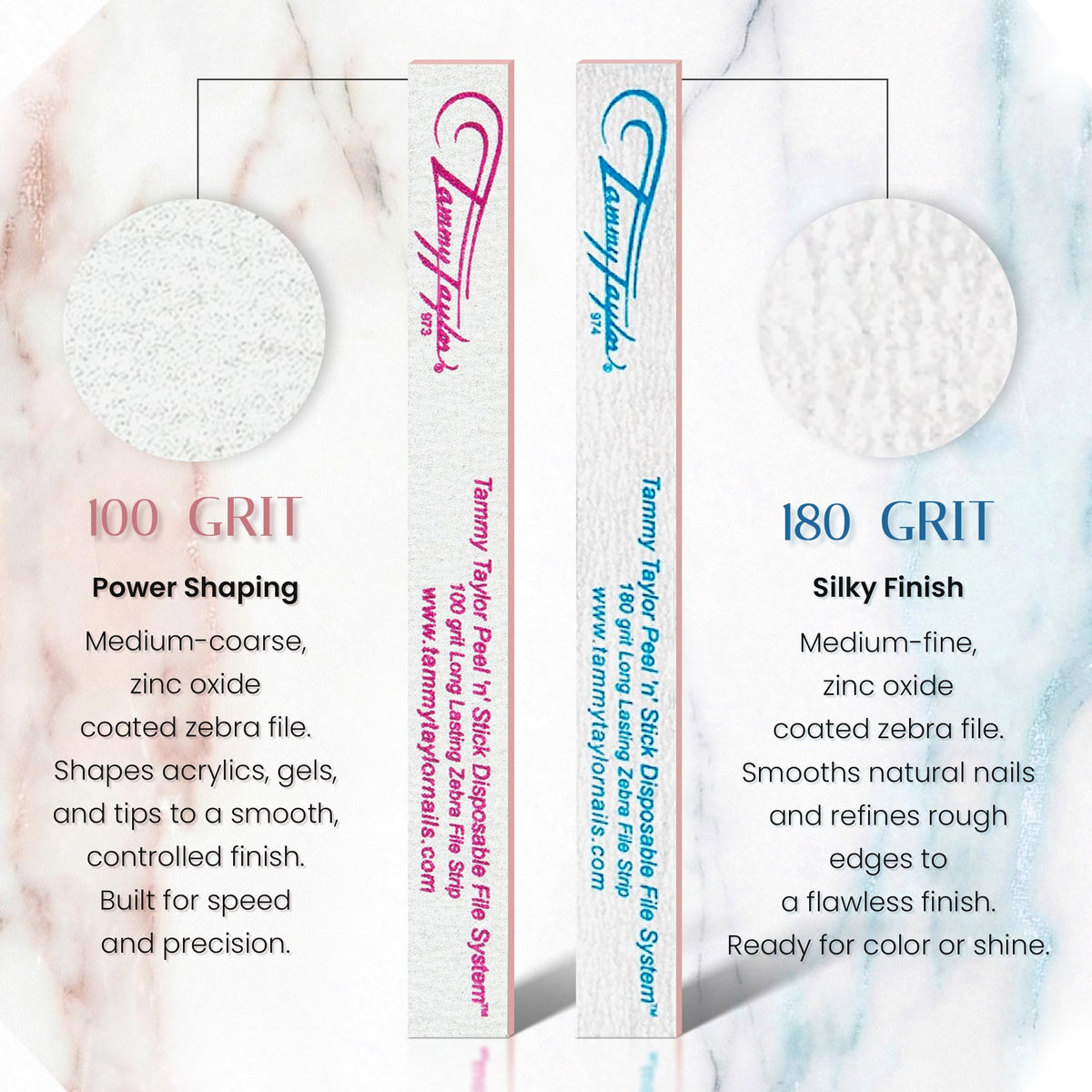 Tammy Taylor 100/180 Grit Nail Files for Manicure and Pedicure Care
