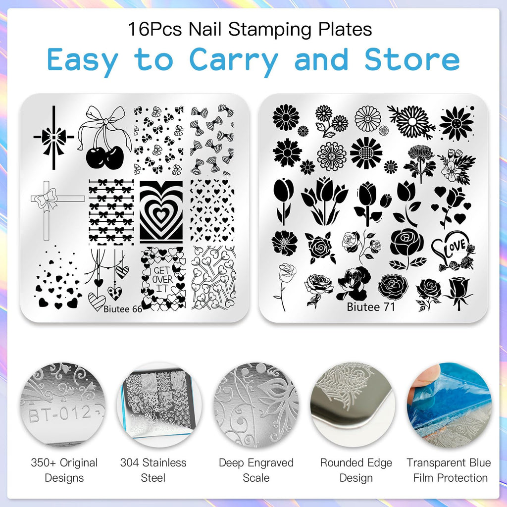 Biutee Nail Art Stamping Kit