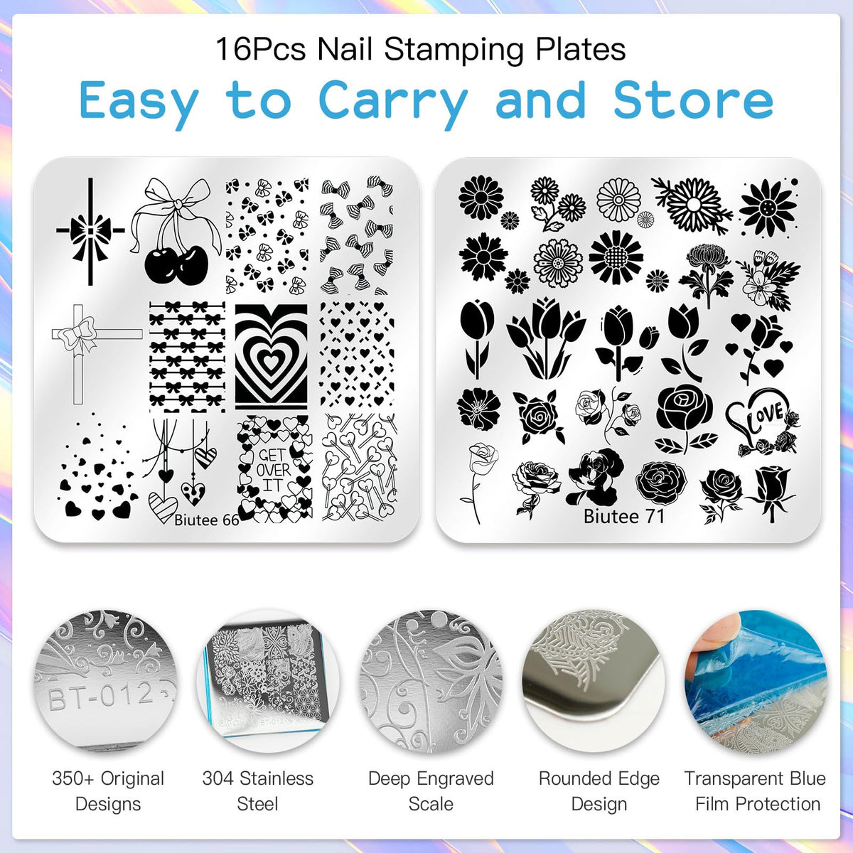 Biutee Nail Art Stamping Kit