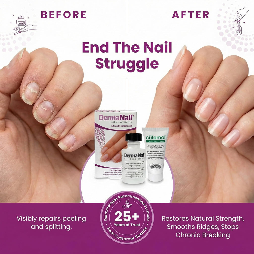 Nail Strengthener & Cuticle Cream Set with Liquid Nail Strengthener and Cutemol Sample