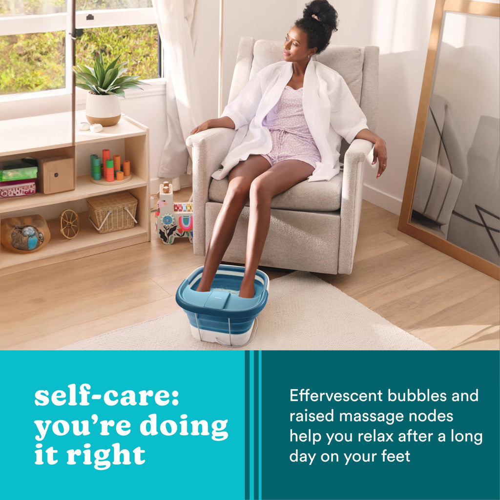 Homedics Smart Space Collapsible Bubble Foot Spa with Heat Maintenance