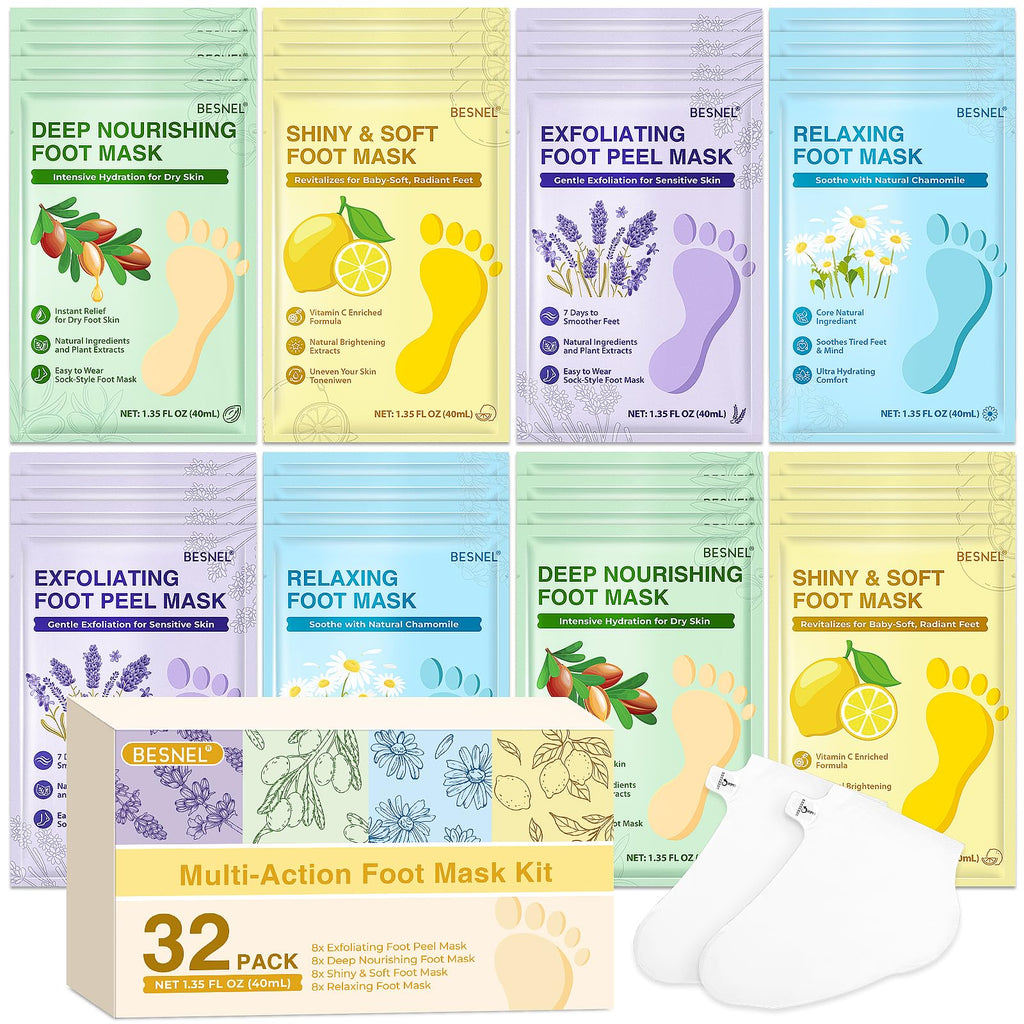 Moisturizing and Exfoliating Foot Care Masks for Dry, Rough Feet