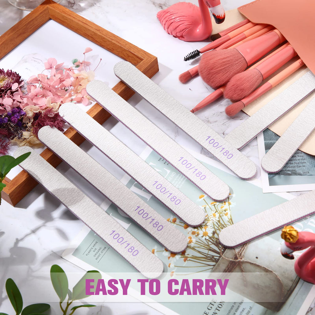 150-Piece 100/180 Grit Double-Sided Washable Reusable Nail Files