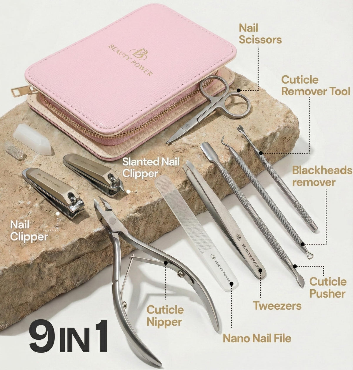 Beauty Power 9-in-1 Professional Manicure Pedicure Set
