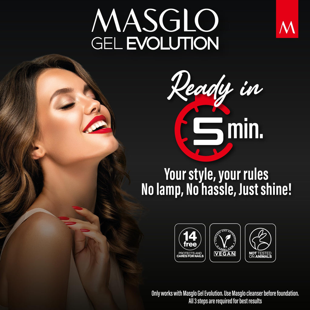 MASGLO Gel Evolution Nail Polish, No UV/LED Lamp Needed
