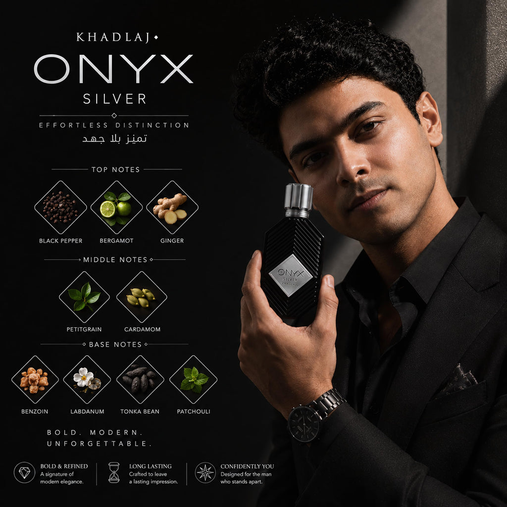 Khadlaj Onyx Silver Eau de Parfum Spray for Men