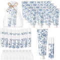 Loopeer Blue Floral Hand Cream and Lip Balm Gift Set, Travel Size Wedding Favors