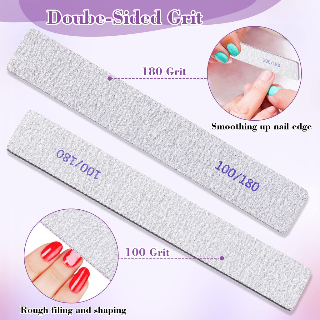 Xinnun 150 Pcs Double-Sided Reusable Emery Board Nail Files
