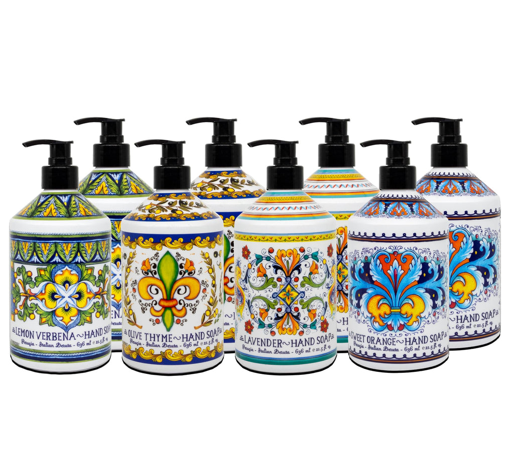 Perugia Italian Deruta Hand Soap, 21.5 fl oz, 8-Pack, 4 Scents
