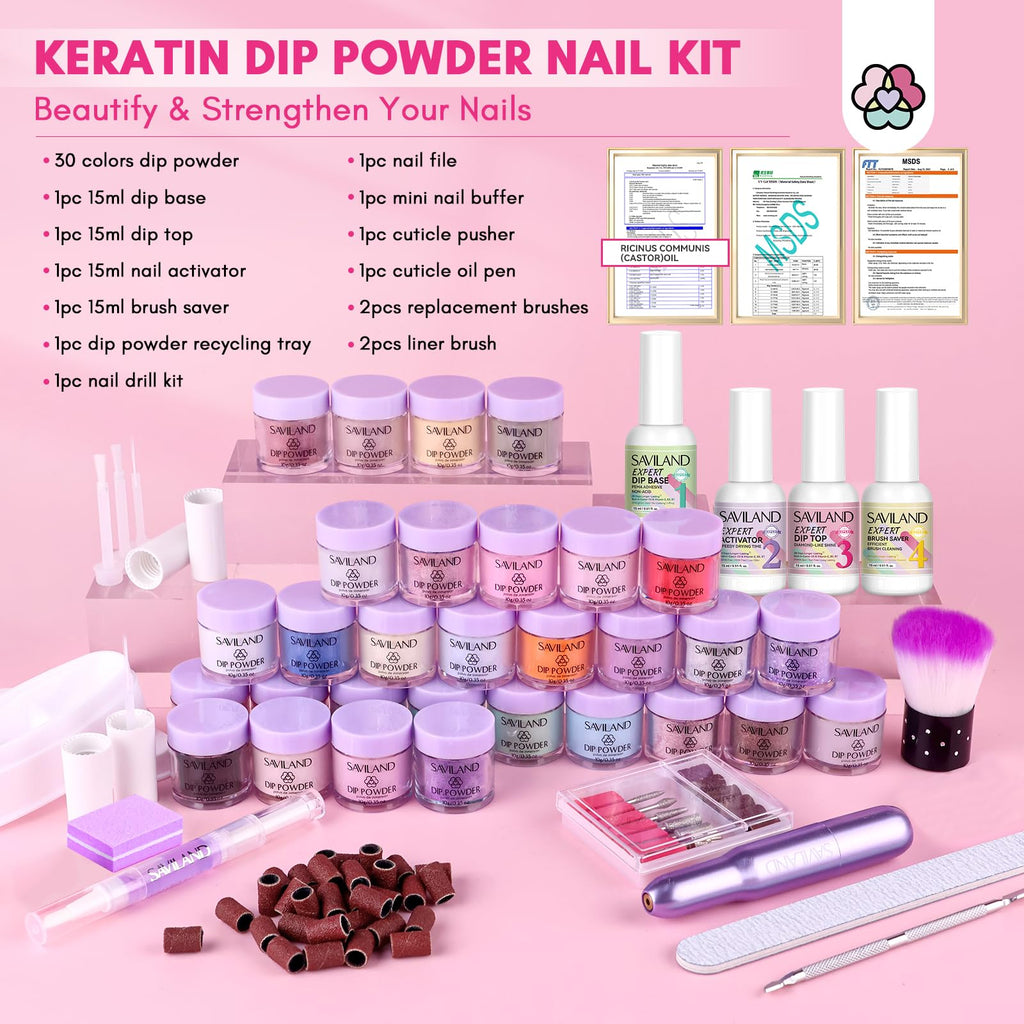 SAVILAND Dip Powder Nail Kit for DIY Manicure and Nail Art