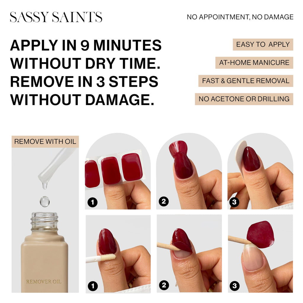 Sassy Saints UV-Free Pre-Cured Gel Nail Wraps