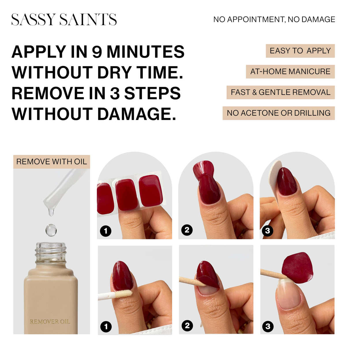 Sassy Saints UV-Free Pre-Cured Gel Nail Wraps