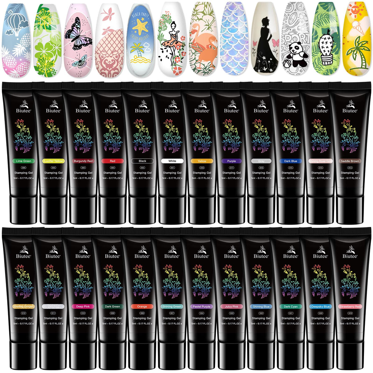 Biutee Nail Stamping Gel Polish Set