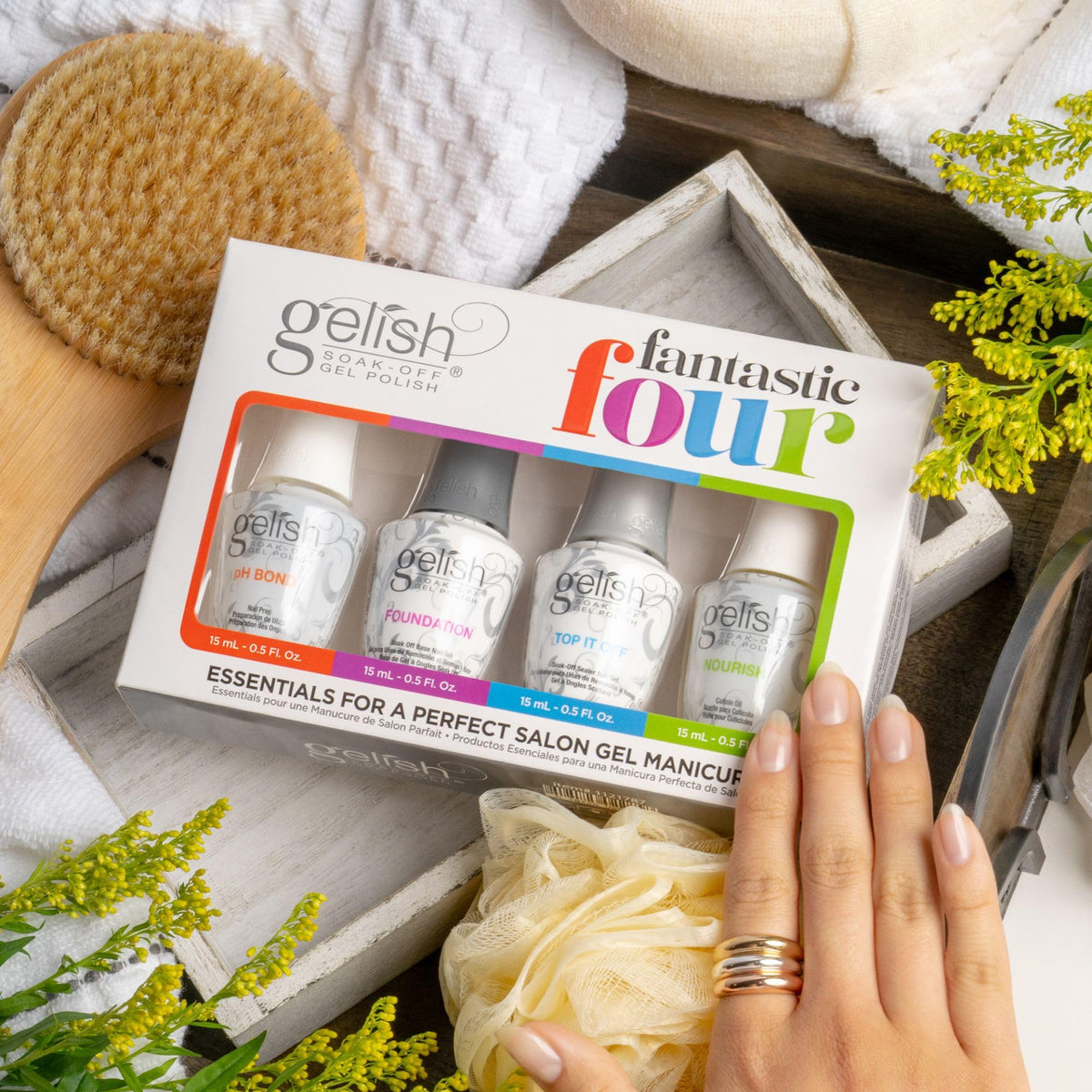 Gelish Fantastic Four Essentials Kit, 0.5 Fl Oz Pack of 4
