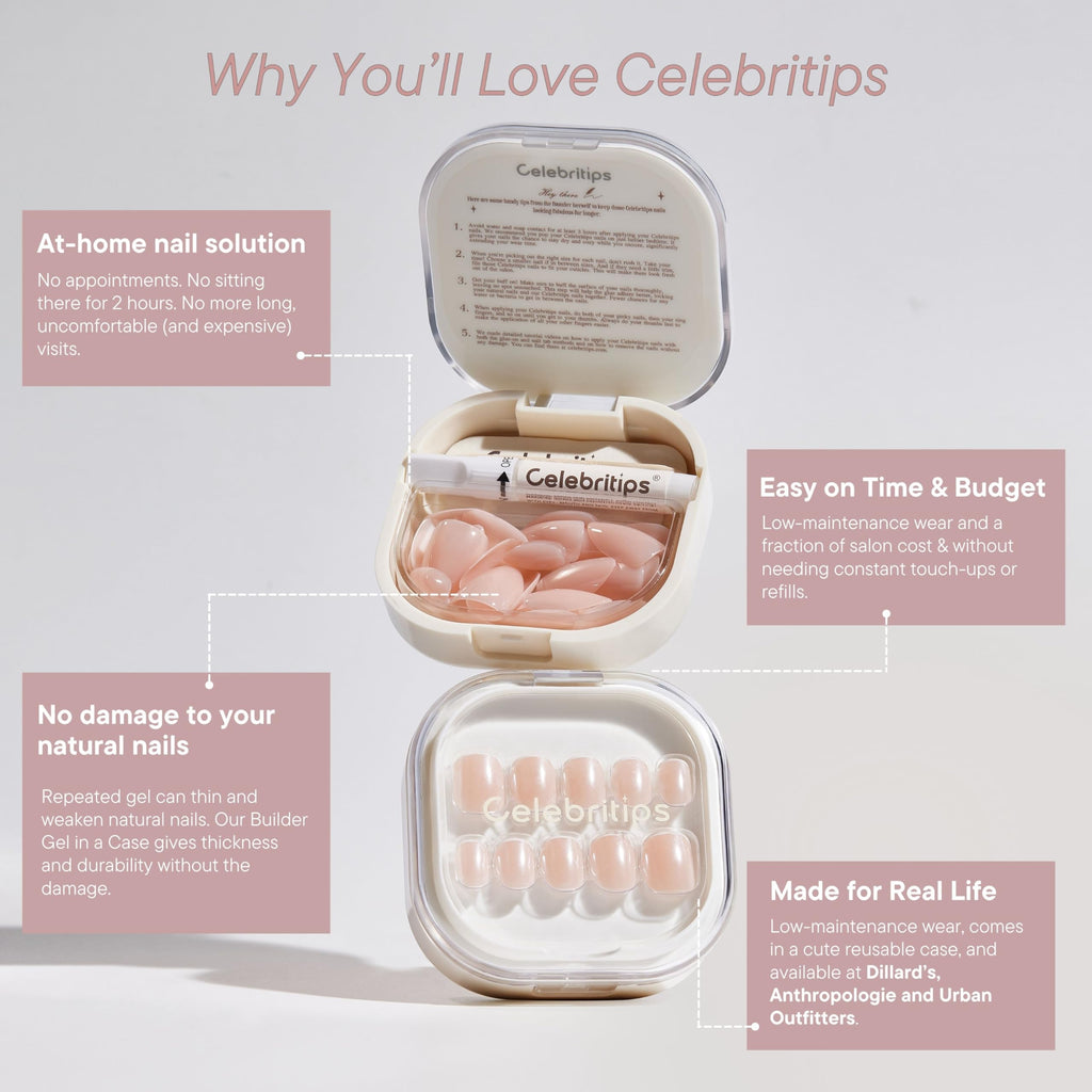 Celebritips Salon U-ltimate Extra Short Almond Press-On Nails Kit
