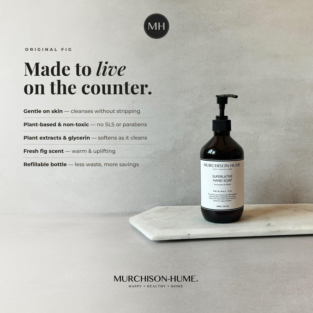 Murchison-Hume Plant-Based Hand Soap with Refillable Pump