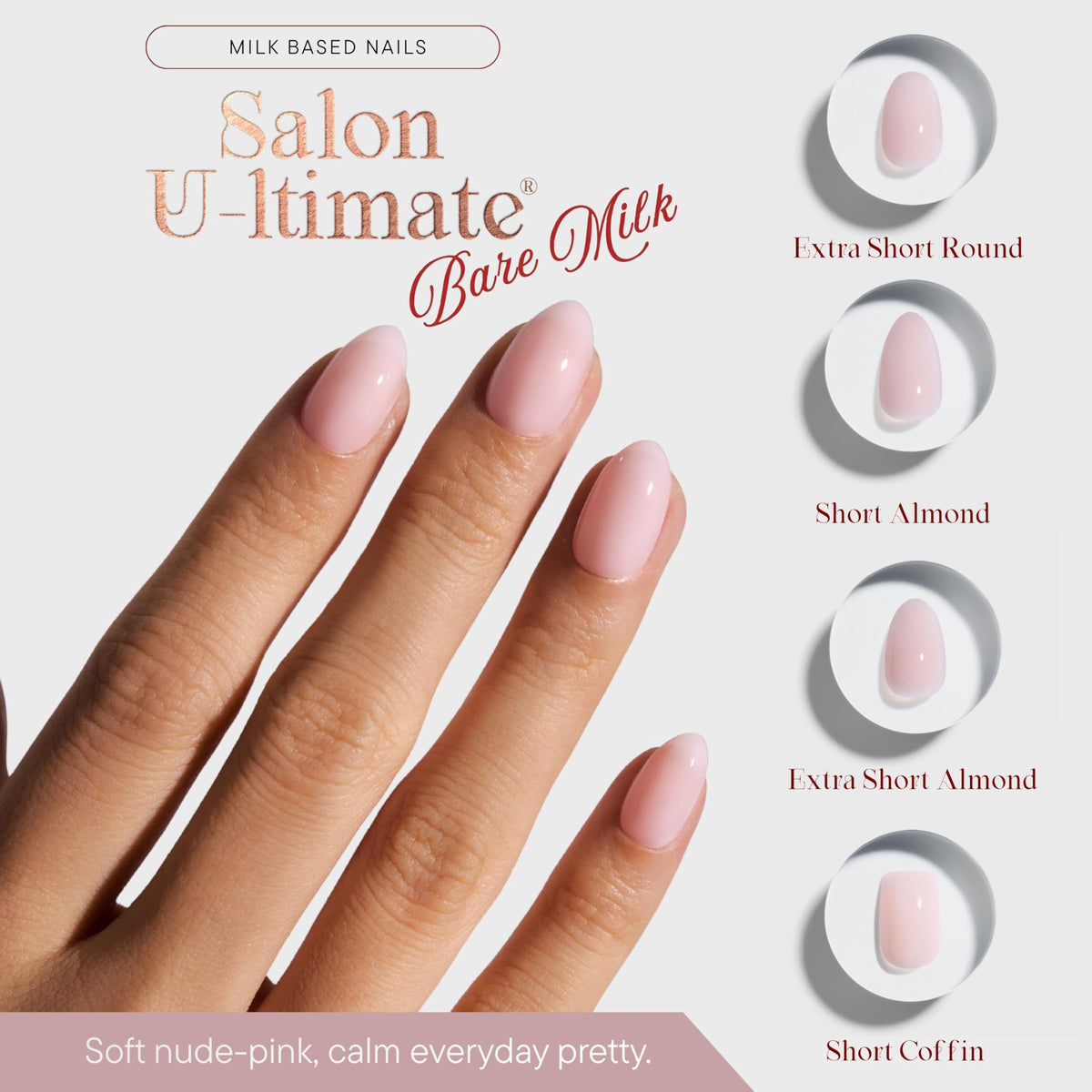 Celebritips Salon U-ltimate Extra Short Almond Press-On Nails Kit