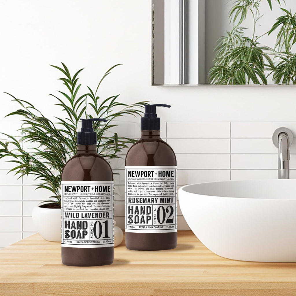 Newport Home Hand Soap with Coconut and Essential Oils, Set of 4
